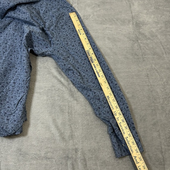 Alan Paine England Men's M Blue Floral Cotton Button Down Shirt Updated Fit - Picture 6 of 6